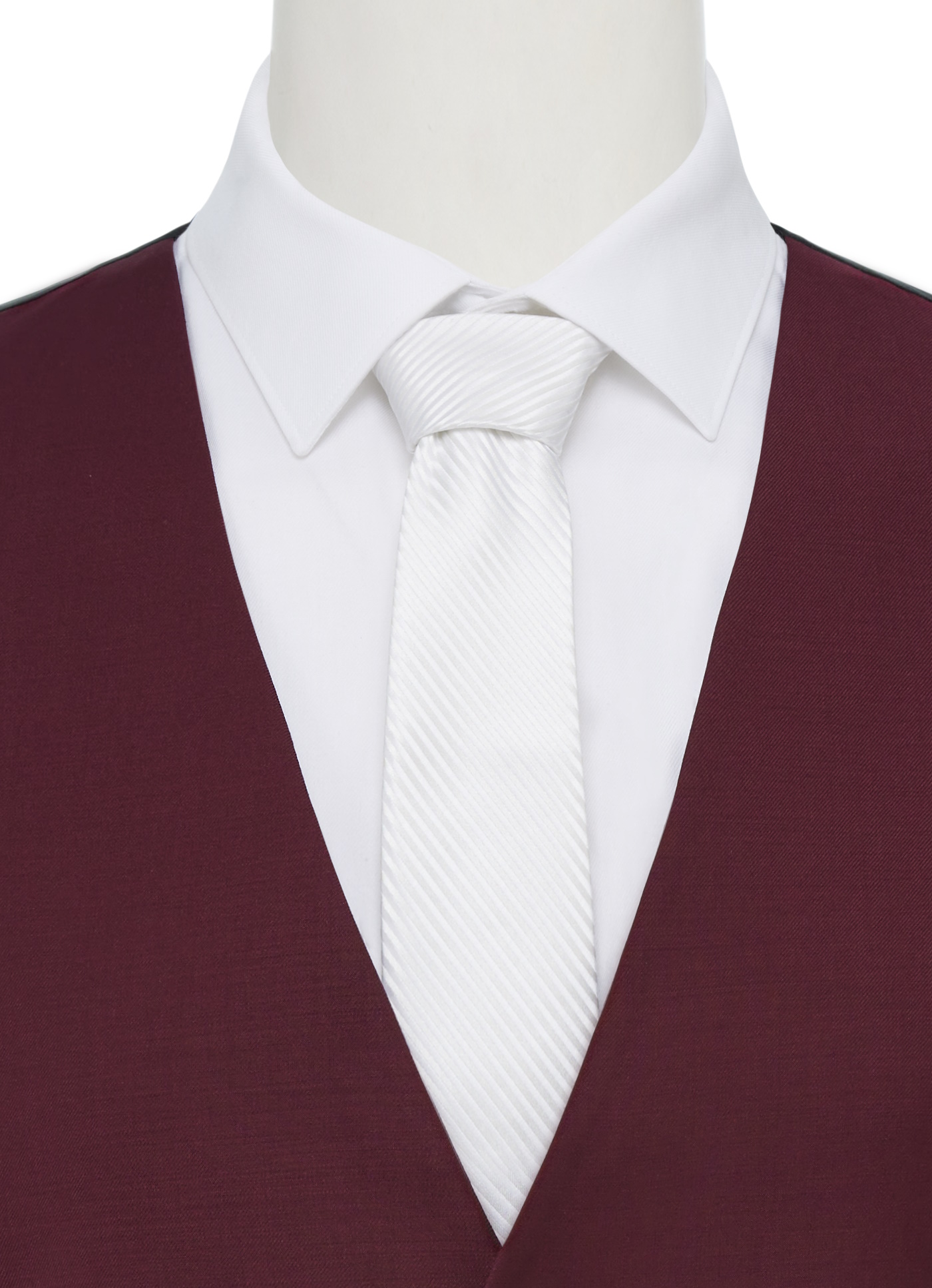 White Diagonal Stripe Tie-Yourself Long Tie