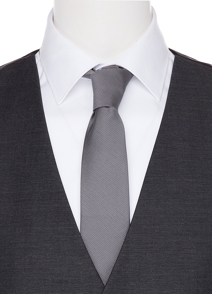 Steel Grey Satin Coordinating Patern Tie-Yourself Long Tie