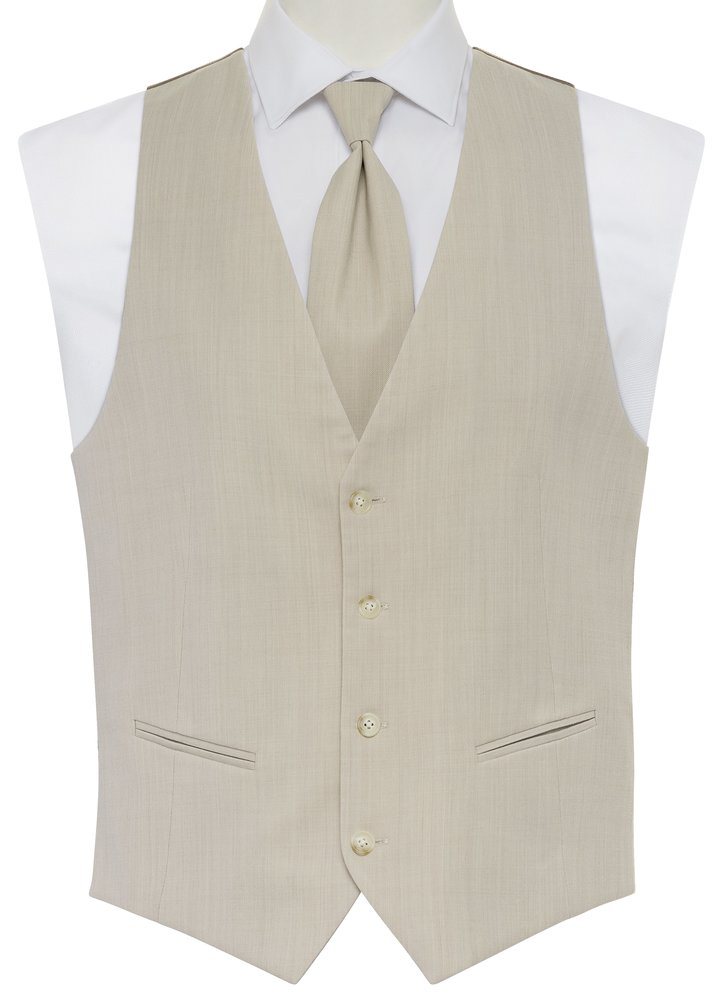 Tan Solid Pre-Tied Long Tie
